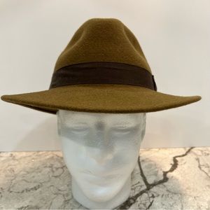 Fedora Hat 100% Wool Gangster Gatsby Made in USA by Leisure Felt Size L Unisex